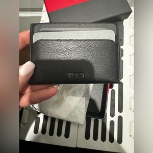 TUMI NASSAU Money Clip Card Case, Black, BRAND NEW WITH BOX